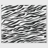 Papier Cadeau Noir Blanc Abstrait Tigre Peau de fourrure animal (Plat)