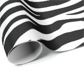 Papier Cadeau Noir Blanc Abstrait Tigre Peau de fourrure animal (Coin rond)