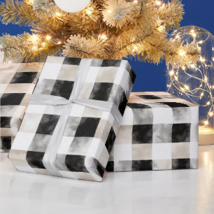 Papier Cadeau Noir Blanc Argent Russe Noël