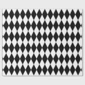 Papier Cadeau Noir blanc Arlequin Diamonds Motif Design (Plat)