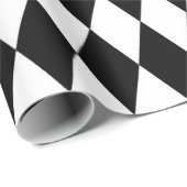 Papier Cadeau Noir blanc Arlequin Diamonds Motif Design (Coin rond)