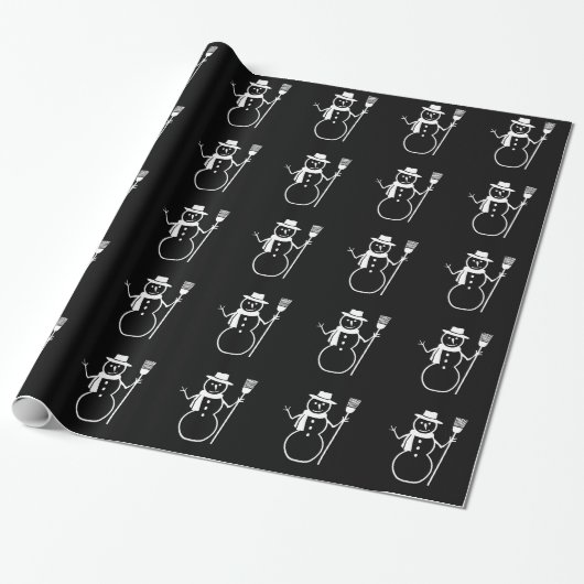 Papier Cadeau Noir blanc de motif de vacances de Noël de (Déroulé)