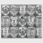 Papier Cadeau Noir/blanc de papier d'emballage de manuscrit de (Plat)