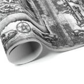 Papier Cadeau Noir/blanc de papier d'emballage de manuscrit de (Coin rond)