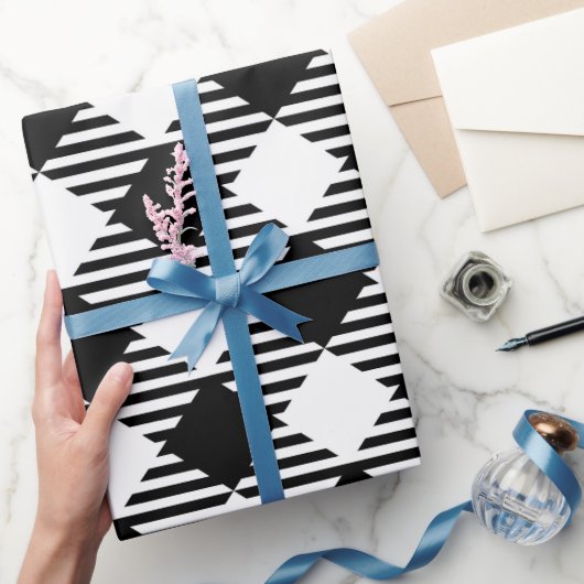 Papier Cadeau Noir blanc et noir de buffle Plaid Noël (Cadeaux)
