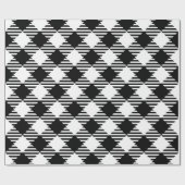 Papier Cadeau Noir blanc et noir de buffle Plaid Noël (Plat)