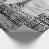 Papier Cadeau Noir, blanc et rouge de tour d'Eiffle (Coin)