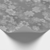 Papier Cadeau Noir blanc gris rétro Motif d'aquarelle florale (Coin)