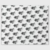 Papier Cadeau Noir Blanc Inspiration Wolf Eyes (Plat)