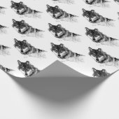 Papier Cadeau Noir Blanc Inspiration Wolf Eyes (Coin)