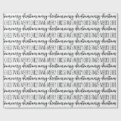 Papier Cadeau Noir blanc Joyeux Noël (Plat)