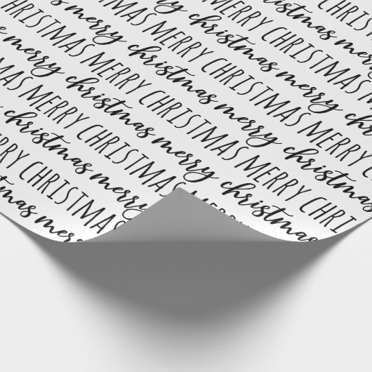 Papier Cadeau Noir blanc Joyeux Noël (Coin)