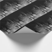 Papier Cadeau Noir Blanc Motivation Leadership Lion Portrait (Coin)