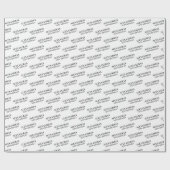 Papier Cadeau Noir Blanc Nom Âge Chic Anniversaire (Plat)