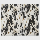 Papier Cadeau Noir Blanc Or Sud-Ouest Cuir de Vache Anniversaire (Plat)
