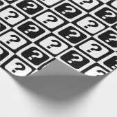 Papier Cadeau Noir blanc Question Mark Ridge Block Imprimer (Coin)