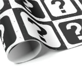 Papier Cadeau Noir blanc Question Mark Ridge Block Imprimer (Coin rond)