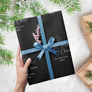 Papier Cadeau Noir blanc rennes abstraits Noël moderne