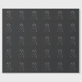 Papier Cadeau Noir Chrome Style Ribbon Sensibilisation (Plat)