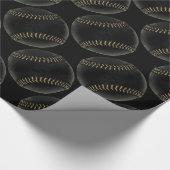 Papier Cadeau noir de baseball (Coin)