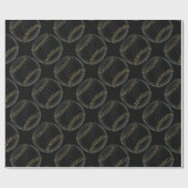 Papier Cadeau noir de baseball (Plat)