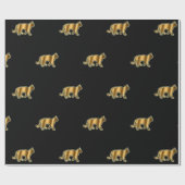 Papier Cadeau Noir de chat moderne (Plat)