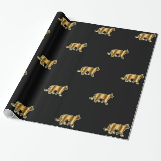 Papier Cadeau Noir de chat moderne (Déroulé)
