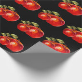 Papier Cadeau Noir de la pomme rouge (Coin)