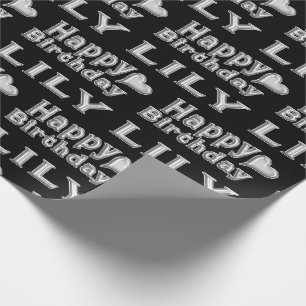Papier cadeau noir de Lily Happy Birthday