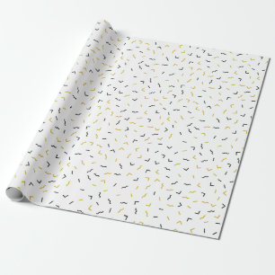 Papier Cadeau Noir de Memphis et style modernes géométriques