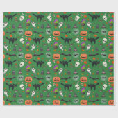 Papier Cadeau Noir d'Halloween (Plat)