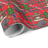 Papier Cadeau Noir du Labrador Retriers Noël (Coin rond)