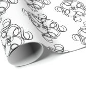 Papier Cadeau Noir et blanc (Coin rond)