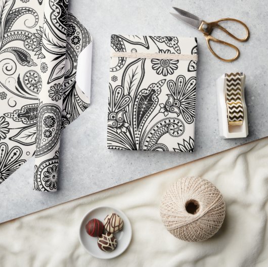 Papier Cadeau Noir et blanc (Artisanat)