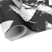 Papier Cadeau Noir et blanc avec des taches motif d'amour (Coin rond)