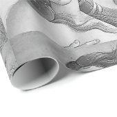 Papier Cadeau Noir et blanc - Birh de Vénus, déesse (Coin rond)