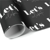 Papier Cadeau Noir et blanc Célébrons l'anniversaire (Coin rond)