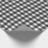 Papier Cadeau Noir et blanc de la sériole Plaid (Coin)