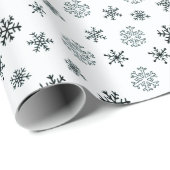 Papier Cadeau Noir et blanc Flèches de neige modernes Noël (Coin rond)