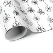 Papier Cadeau Noir et blanc Flèches de neige modernes Noël (Coin rond)