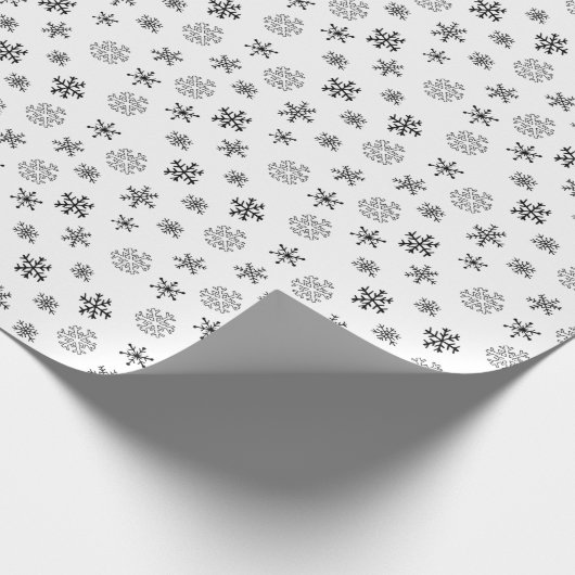 Papier Cadeau Noir et blanc Flèches de neige modernes Noël (Coin)