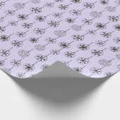 Papier Cadeau Noir et blanc Flocon de neige moderne violet Noël (Coin)