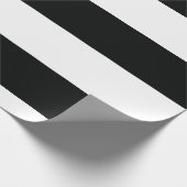 Papier Cadeau (Noir et blanc | horizontal) personnalisable rayé (Coin)