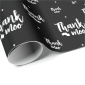 papier cadeau noir et blanc merci moo (Coin rond)