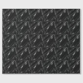 Papier Cadeau Noir et blanc moderne (Plat)