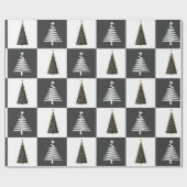 Papier Cadeau Noir et blanc moderne (Plat)