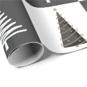 Papier Cadeau Noir et blanc moderne (Coin rond)