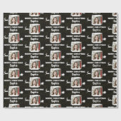 Papier Cadeau Noir et blanc moderne 1 photo Joyeux Noël (Plat)