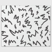 Papier Cadeau Noir et blanc moderne abstrait (Plat)
