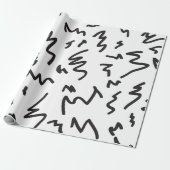 Papier Cadeau Noir et blanc moderne abstrait (Déroulé)